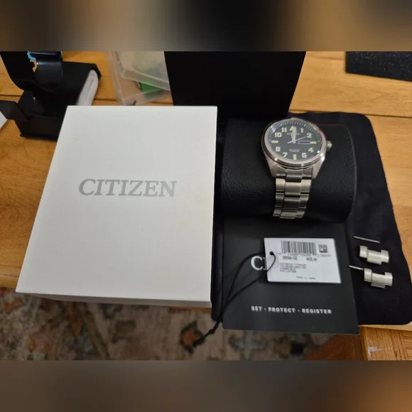 Citizen Garrison Titanium Eco Drive Watch 43mm Black Dial - Picture 5 of 13